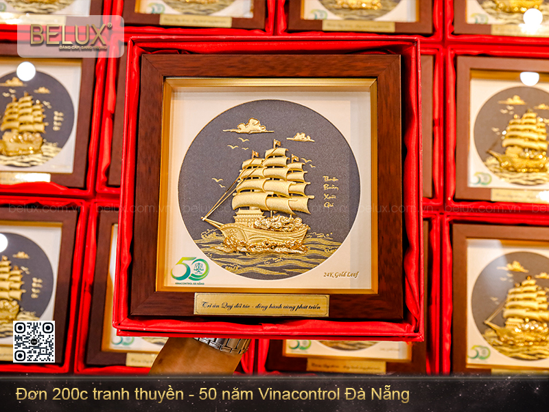 Lô tranh thuyền dát vàng 24k theo yêu cầu&nbsp;